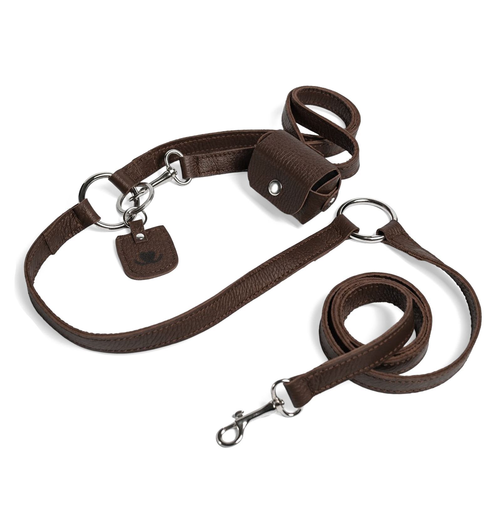 Луксозен hands-free кучешки повод от естествена кожа