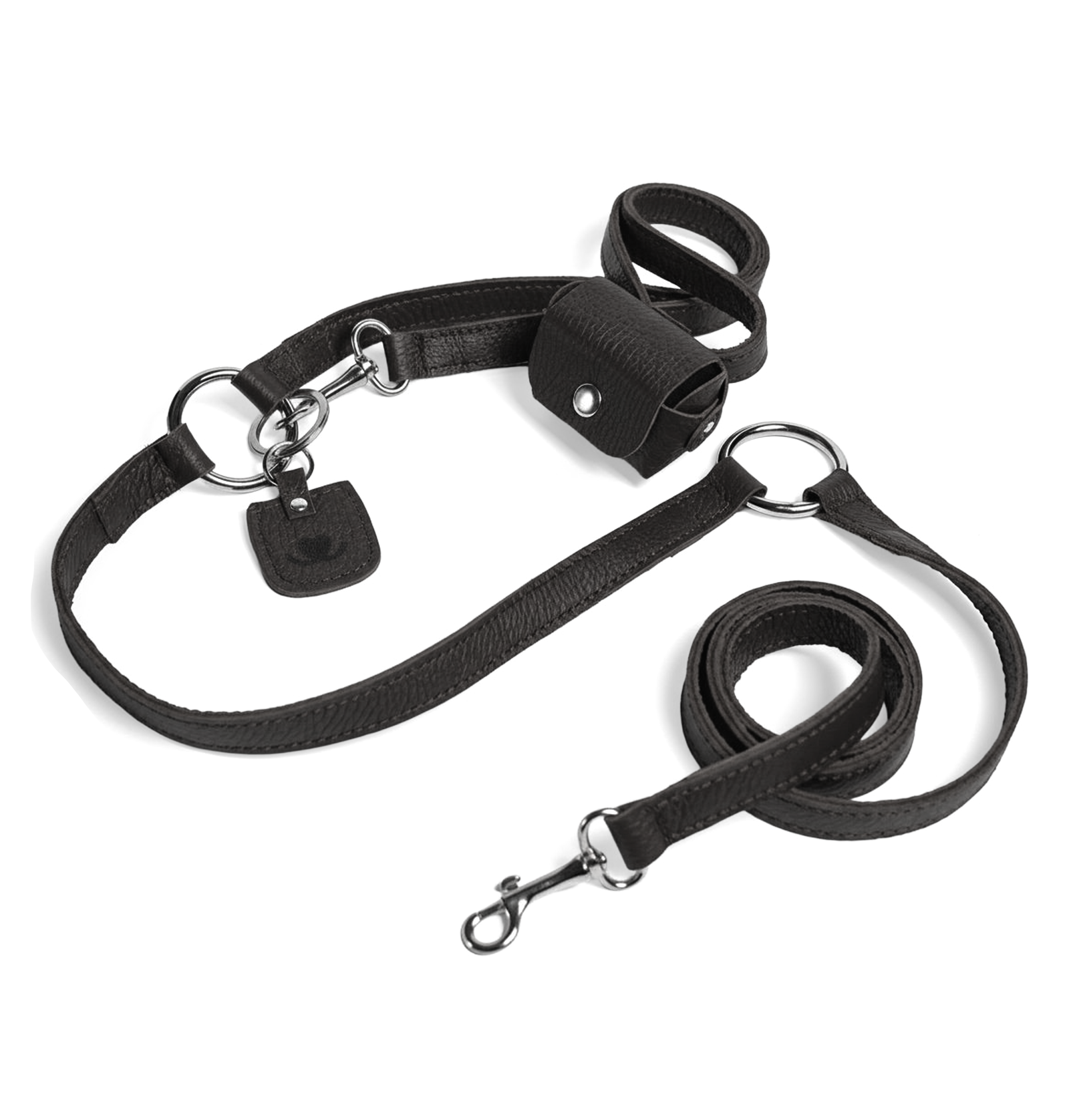 Луксозен hands-free кучешки повод от естествена кожа