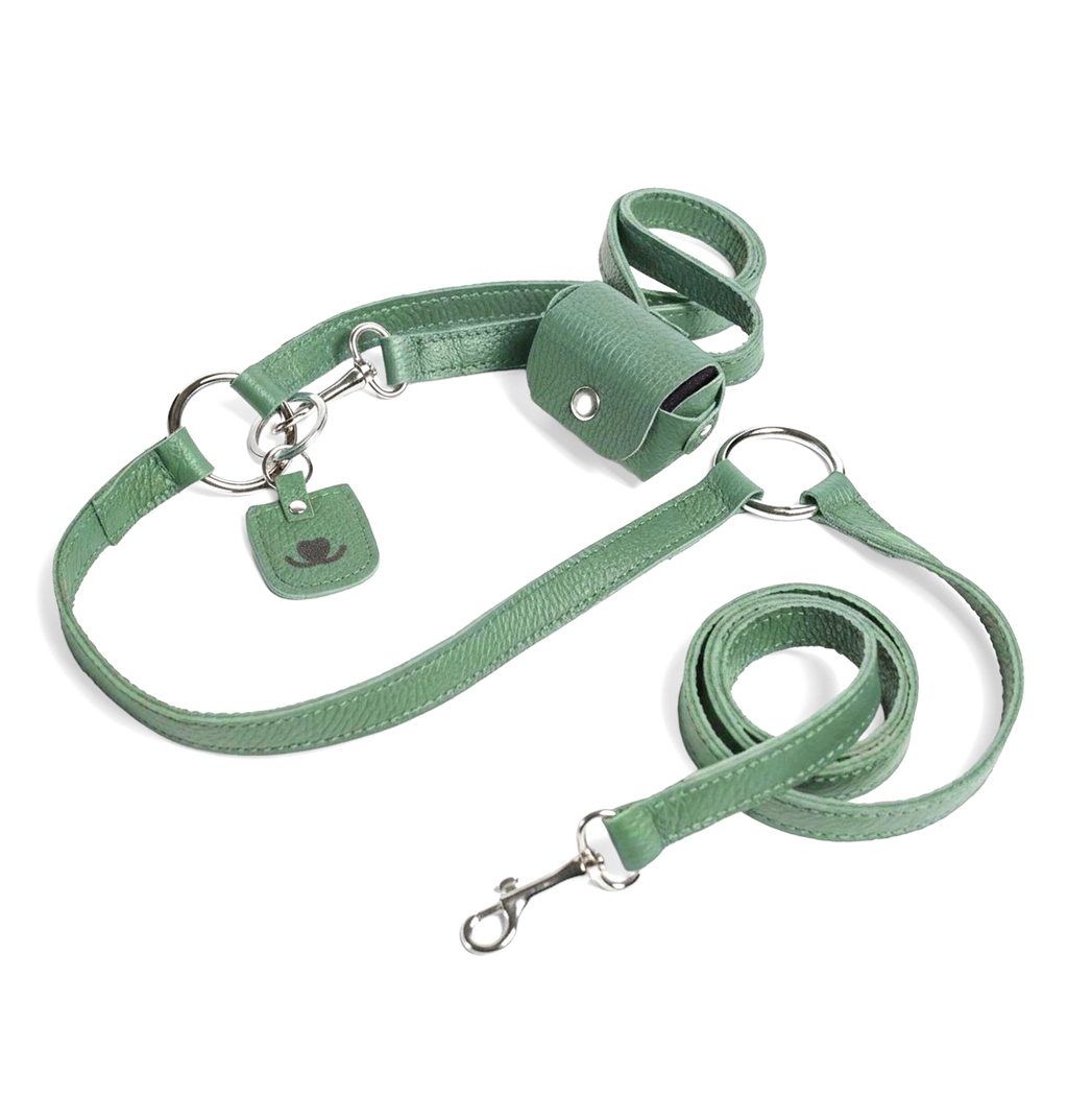 Луксозен hands-free кучешки повод от естествена кожа